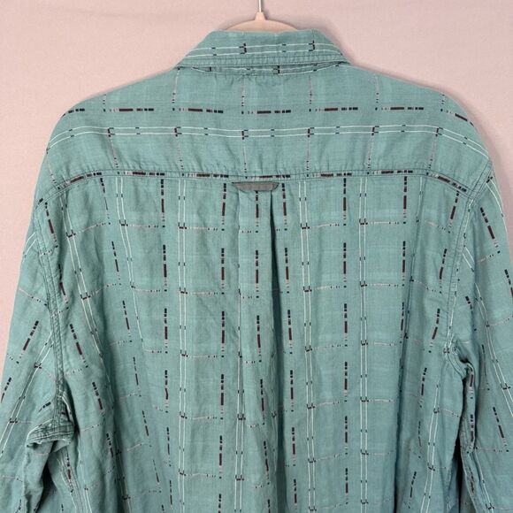 Carbon2Cobalt Mens Shirt XL Teal Blue Button Up Long Sleeve Cotton Light Flannel - Picture 4 of 10